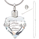 CREATCABIN Heart Cremation Urn Necklace for Ashes Birthstone Crystal Memorial Keepsake Pendant Always on My Mind Forever in My Heart Ash Holder Stainless Steel Waterproof with Fill Kit(April-Sliver) DIY-CN0001-82I-1