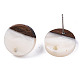 Resin & Walnut Wood Stud Earring Findings MAK-N032-007A-H06-1