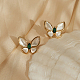Orecchini a bottone con farfalla in conchiglia naturale da donna QN3948-2