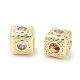 Латунные микро проложить кубического циркония бусы KK-C051-28G-05-2