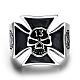 Fashion 316L Surgical Stainless Steel Skull with Cross Rings for Men RJEW-BB03868-9-1