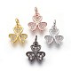 Brass Micro Pave Cubic Zirconia Charms ZIRC-J021-07-RS-1