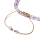 Lampwork mauvais œil et bracelet de perles tressées en graines de verre BJEW-JB09706-5