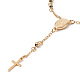 Rosary Bead Bracelets with Cross BJEW-E282-02G-2
