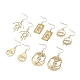 Chakra Theme Hollow Charm Dangle Earrings EJEW-JE04720-1