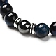 Ensemble de bracelets extensibles en perles d'oeil de tigre naturel (teint) BJEW-JB06653-05-3