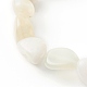 Braccialetti elastici con perline di pietra di luna bianca naturale per bambini X-BJEW-JB06250-02-4