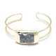 Bracelets de manchette en cristal de quartz druzy naturel et teint BJEW-P079-12G-2