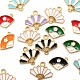 48 pièces 4 couleurs 2 style pendentifs en alliage d'émail de style chinois ENAM-LS0001-40-4