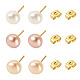 6 шт. серьги-гвоздики из натурального культивированного пресноводного жемчуга 3 цветов EJEW-TAC00026-2