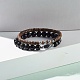 Ensemble de bracelets extensibles en perles d'obsidienne naturelle BJEW-JB07501-2