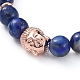 Bouddha lapis lazuli naturel (teint) perles bracelets extensibles BJEW-JB04977-02-2