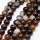 Round Dyed Natural Striped Agate/Banded Agate Beads Strands G-G582-12mm-04-1