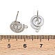 Фурнитура для сережек-гвоздиков в форме спирали с микропаве из прозрачного кубического циркония из латуни KK-Z133-02P-01-3