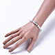 Katzenauge runde Perlen strecken Armbänder BJEW-JB04409-02-4