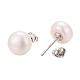 Pearl Ball Stud Earrings X-EJEW-Q701-01C-2