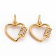 Brass Clear Cubic Zirconia Charms KK-N233-108-NF-1