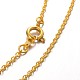 Golden Tone Triangle Brass Gemstone Pendant Necklaces NJEW-JN01161-5