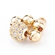 Brass Micro Pave Clear Cubic Zirconia Charms PALLOY-JF00638-01-3