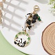 Décorations de pendentif en émail en alliage de panda HJEW-JM01275-03-3