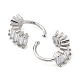 Brass Micro Pave Cubic Zirconia Cuff Earrings for Women EJEW-D088-06P-2