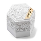 Cajas de almacenamiento de collares con colgante de plástico hexagonal en relieve CON-P020-B01-2