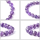 Natural Amethyst Round Beaded Stretch Bracelet BJEW-F293-04A-6