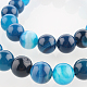Natürlichen Edelstein Achat runde Perle Stränge G-E233-07-1