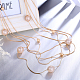 Trendy Zinc Alloy Plastic Pearl Beaded Four Layered Necklaces NJEW-BB14998-3