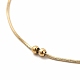 Placage ionique (ip) 304 bracelet coulissant en acier inoxydable avec chaînes de serpent rondes perlées pour femme BJEW-E074-02G-2
