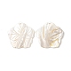 天然淡水シェルのペンダント  花のチャーム  ホワイト  43.5x44.5x2.5mm  穴：2mm SHEL-H001-04-1