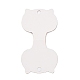 紙のディスプレイカードを折りたたむ  ネックレス ブレスレット ディスプレイ用  言葉のファッションジュエリーを持つ猫  ホワイト  11x6cm LETT-PW0002-81-3