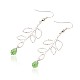 Fahionable Women's Dangling Alloy Leaf Earrings EJEW-PJE758-2-2