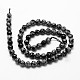 Chapelets de perles de flocon de neige en obsidienne naturelle G-G736-06-4mm-2
