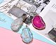 Mixed Electroplate Gemstone Natural Agate Slices Pendants PALLOY-JF00862-2