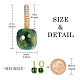 Shegrace真鍮ダングルピアス  グレードAAAキュービックジルコニアとガラス  正方形  18KGP本金メッキ  濃い緑  21mm JE829A-3