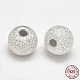 Runde 925 Sterling Silber strukturierte Perlen STER-F012-23E-1