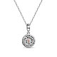 Tinysand 925 collier rond plat avec pendentif croix en argent sterling TS-CN-028-1
