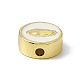 Cuentas de esmalte de latón chapado en oro real de 18k KK-A170-02G-02-3