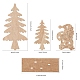 Chgcraft 3 ensembles de décorations de table de noël en bois non teint avec arbre de noël renne de noël et père noël DJEW-CA0001-01-4
