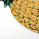 機械刺繍布地手縫い/アイロンワッペン  マスクと衣装のアクセサリー  パイルレットアップリケ  パイナップル  ゴールド  28x16.2cm DIY-F030-03-5