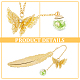 Nbeads Glass Ball & 3D Brass Butterfly Pendant Bookmarks AJEW-NB0005-10-5