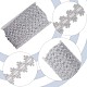 ポリエステルレースリボン  花柄レーストリム  服飾材料  銀  1-3/8インチ（34mm） OCOR-WH0082-20B-6