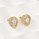 Серьги-клипсы из латунного микро-паве с прозрачными фианитами EJEW-H154-11A-G-1