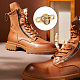 真鍮の靴のチャーム  スカル  アンティークブロンズ  15.5x31.5x13mm  穴：4.5mm KK-WH0031-73AB-4
