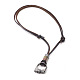 Verstellbare Halsketten aus echtem Rindsleder NJEW-F235-05M-2