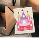 炭素鋼カッティングダイステンシル  DIYスクラップブッキング/フォトアルバム用  装飾的なエンボス印刷紙のカード  マットプラチナカラー  城模様  9.2x8.1x0.08cm DIY-WH0263-0200-5