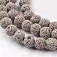 Brins de perles rondes en pierre de lave synthétique G-I124-8mm-13-1
