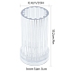 プラスチックキャンドル型  支柱DIYキャンドル作り用品  シリンダーリブ形状  透明  64.5x112mm  インナーサイズ：49.5mm AJEW-WH0021-77D-2