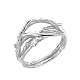 SHEGRACE Adjustable Rhodium Plated 925 Sterling Silver Branch Rings JR833A-1